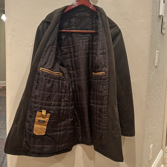 Stones faux leather heavy duty coat with textured leather brown style ,size 42/L - Picture 9 of 9